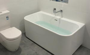 Bathtub plumbing connection and water test by Rectify Plumbing