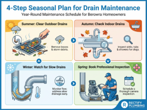 Kitchen Monthly, Bathroom Monthly, Outdoor After Rain, Main Sewer Yearly