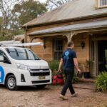 ectify Plumbing van outside 1880s heritage sandstone home in Windsor NSW Hawkesbury — emergency plumber 24/7