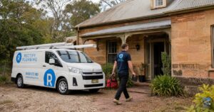 ectify Plumbing van outside 1880s heritage sandstone home in Windsor NSW Hawkesbury — emergency plumber 24/7